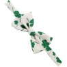 St Patricks Day WHITE Green Lucky Clover Satin Feel Fancy Dress Party Bow Tie