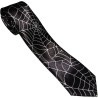 Halloween Fancy Dress Gothic Emu Black & White Spiderweb Cobwebs Webs Skinny Tie