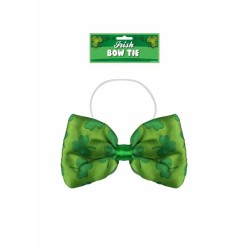 St Patricks Day Green Lucky Clover Satin Feel Fancy Dress Party Bow Tie