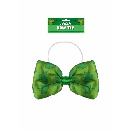 St Patricks Day Green Lucky Clover Satin Feel Fancy Dress Party Bow Tie