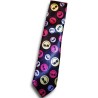 Black & Colourful Smiley Faces 80s Rave Fancy Dress Funky Skinny Tie Fathers Day