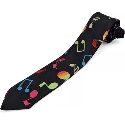 Colourful Musical Music Notes Formal Fancy Dress Funky Skinny Tie Musician Gift