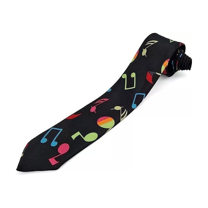 Colourful Musical Music Notes Formal Fancy Dress Funky Skinny Tie Musician Gift