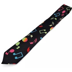 Colourful Musical Music Notes Formal Fancy Dress Funky Skinny Tie Musician Gift