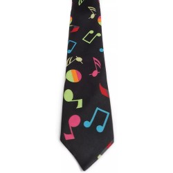 Colourful Musical Music Notes Formal Fancy Dress Funky Skinny Tie Musician Gift