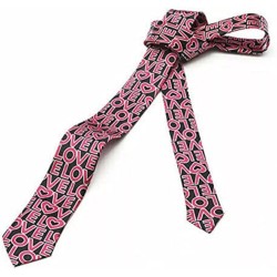 Black & Hot Pink 'LOVE' Text Wedding Formal Fancy Dress Funky Skinny Tie Gift