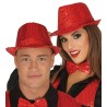 Red Sequin Satin Feel Suit Clown Carnival Magician Fancy Dress Party Bow Tie