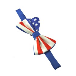 USA America Flag Blue Red White Satin Feel Fancy Dress 4th Of July Party Bow Tie