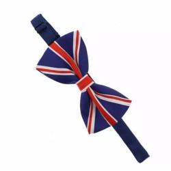 Union Jack Flag Blue Red White Satin Feel Fancy Dress Jubilee Party Bow Tie