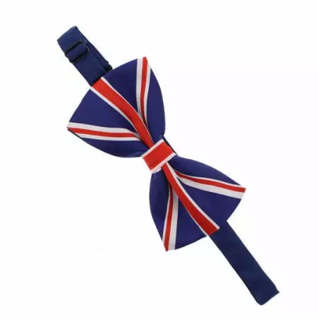 Union Jack Flag Blue Red White Satin Feel Fancy Dress Jubilee Party Bow Tie