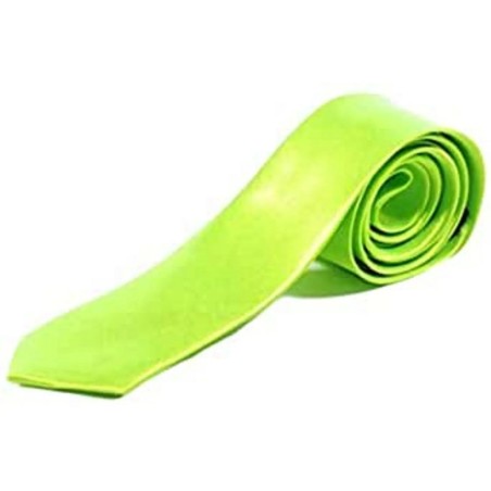 St Patricks Day Lime Bright Neon Green Satin Feel Fancy Dress Party Skinny Tie