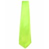 St Patricks Day Lime Bright Neon Green Satin Feel Fancy Dress Party Skinny Tie