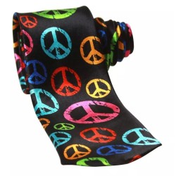 Colourful Peace Signs CND Logo Hippy Fancy Dress Funky Skinny Tie Fathers Day