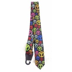 Colourful Peace Signs CND Logo Hippy Fancy Dress Funky Skinny Tie Fathers Day