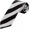 White & Black Stripe Skinny Costume Neck Tie Formal Halloween Witch Fancy Dress