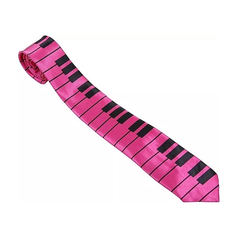 Pink Piano Keys Formal Fancy Dress Funky Narrow Skinny Tie Musician Player Gift