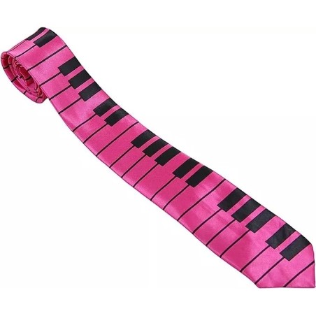 Pink Piano Keys Formal Fancy Dress Funky Narrow Skinny Tie Musician Player Gift