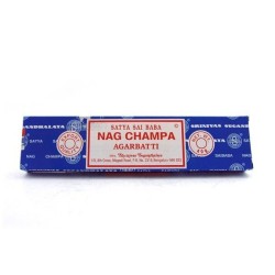 Confezione da 15 grammi di bastoncini di incenso Satya Nag Champa Agarbati