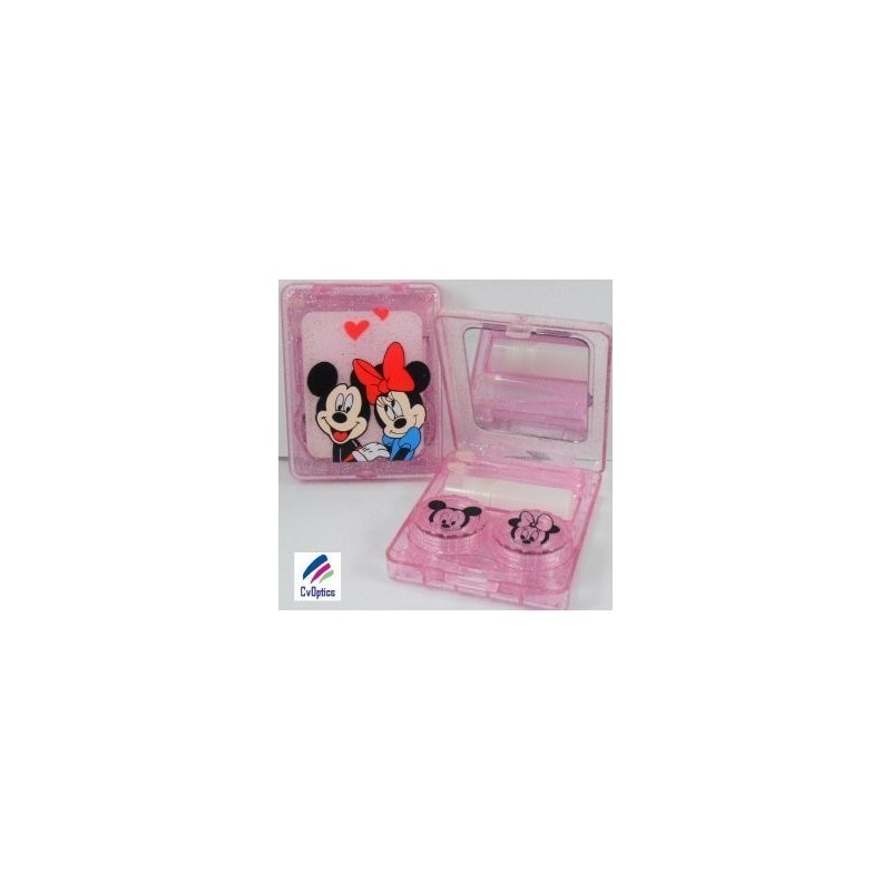 Kit da viaggio per custodia di lenti a contatto con design Minnie/Topolino