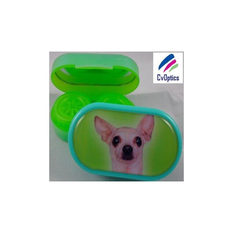 Étui de trempage pour lentilles de contact Chihuahua Furry Friends