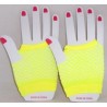 Gants courts sans doigts en résille fluo taille unique - Jaune