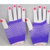 Gants courts sans doigts en résille fluo taille unique - Violet