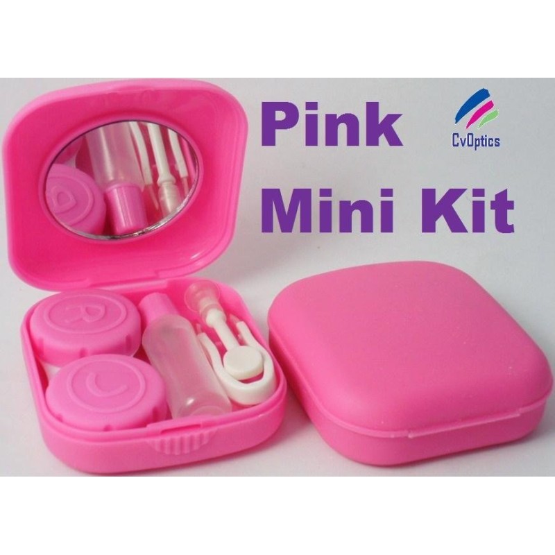 Kit da viaggio per mini lenti a contatto rosa