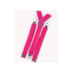 Bretelle alla moda unisex tinta unita rosa neon da 25 mm