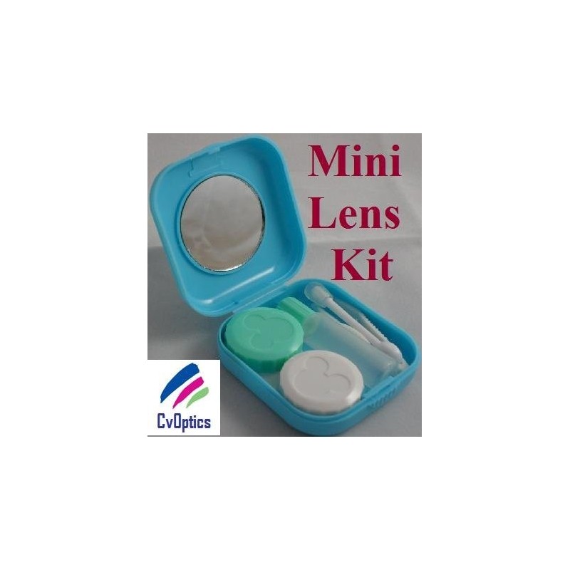 Kit de viaje para lentes de contacto mini azules