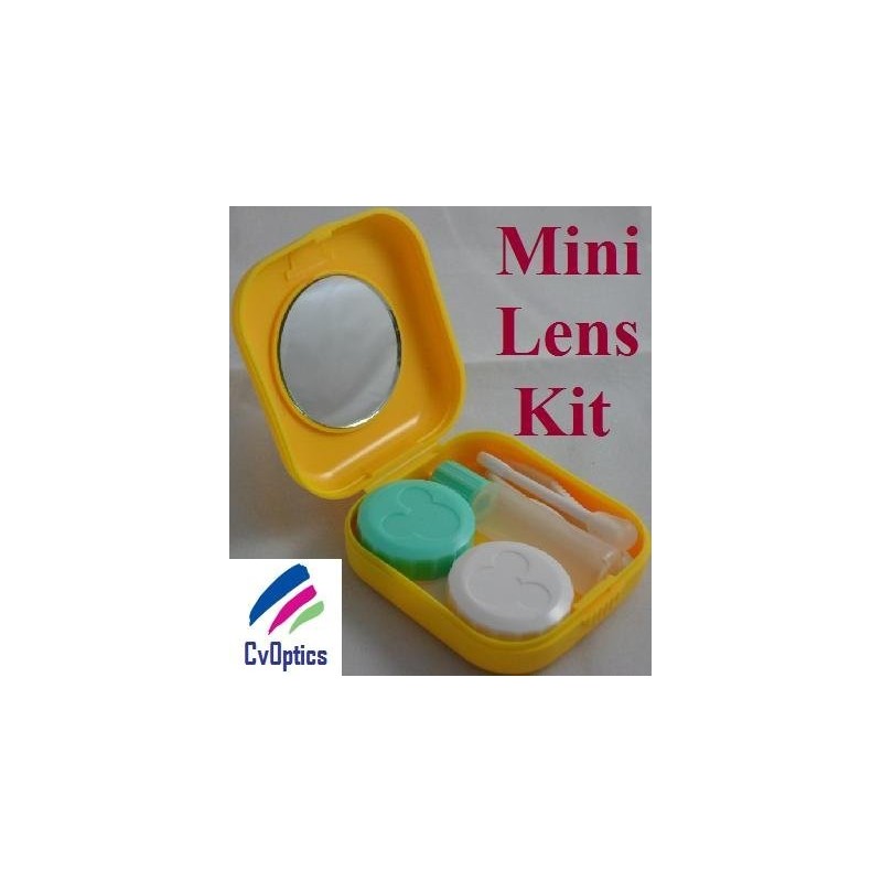 Kit de viaje para lentes de contacto mini amarillo