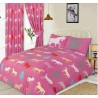 Cortinas plisadas con diseño de silueta de caballo, color rosa, 66 x 72 pulgadas, con alzapaños