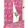 Tende plissettate a matita rosa con design a forma di cavallo da 66 x 72 pollici con fermacravatta