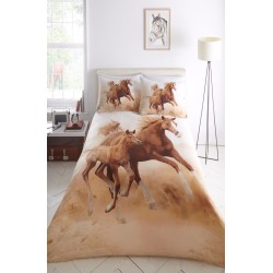 Chevaux au galop poulain étalon poney Design Photo qualité lit Double housse de couette ensemble de literie