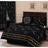 Set copripiumino super king size con oroscopi celesti e astrologia, design nero oro giallo