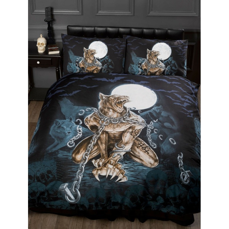 Housse de couette gothique et taies d'oreiller assorties, taille unique, Alchemy Loups Garou