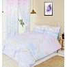 Housse de couette et taie d'oreiller assorties, motif licorne volante arc-en-ciel, Pegasus, double taille