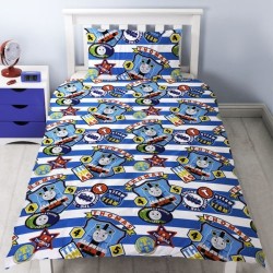 Single Size Thomas The Tank Engine Train Patch Design Rotary Duvet Cover & Matching Pillowcase