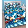 Funda nórdica giratoria con diseño de parche de tren Thomas The Tank Engine de tamaño doble y fundas de almohada a juego