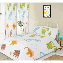 Housse de couette et taie d'oreiller assortie à motif dinosaure T-Rex Brachiosaurus taille unique