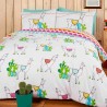 Copripiumino reversibile king size dal design Happy Llama e federe abbinate