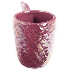 Tazza con coda di sirena iridescente rosa viola 3D di Enchanted Seas