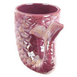 Tazza con coda di sirena iridescente rosa viola 3D di Enchanted Seas