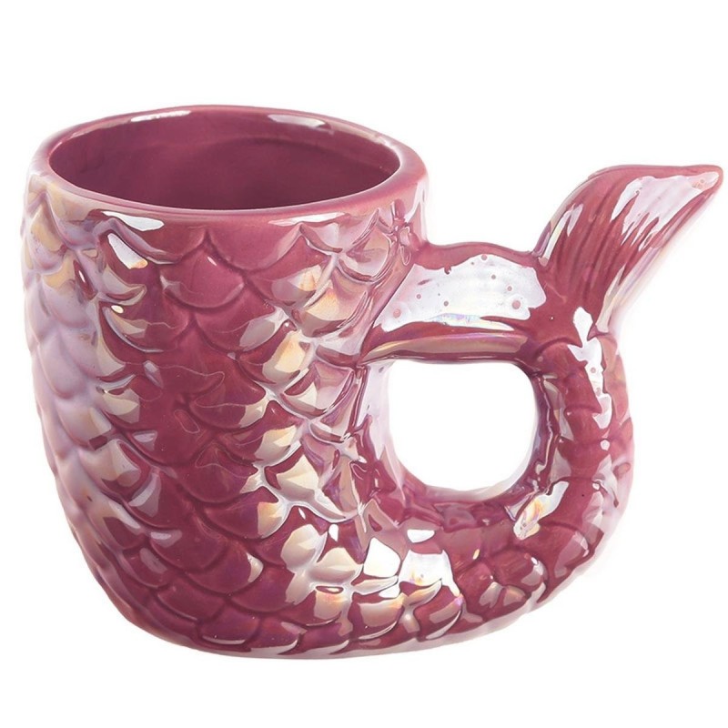 Tazza con coda di sirena iridescente rosa viola 3D di Enchanted Seas