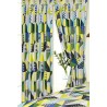 Copripiumino king size dal design patchwork geometrico verde lime, blu e federe abbinate