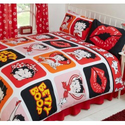 Housse de couette et taies d'oreiller assorties Super King Size officielle Betty Boop Picture Perfect Design