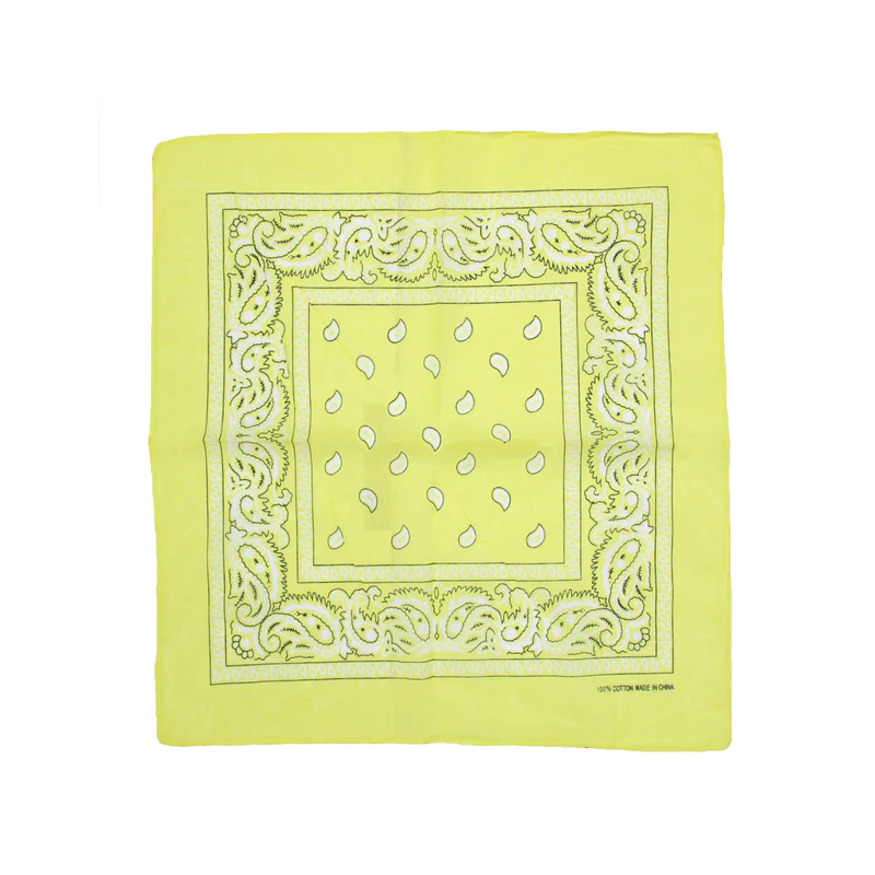 Foulard bandana jaune à motif cachemire