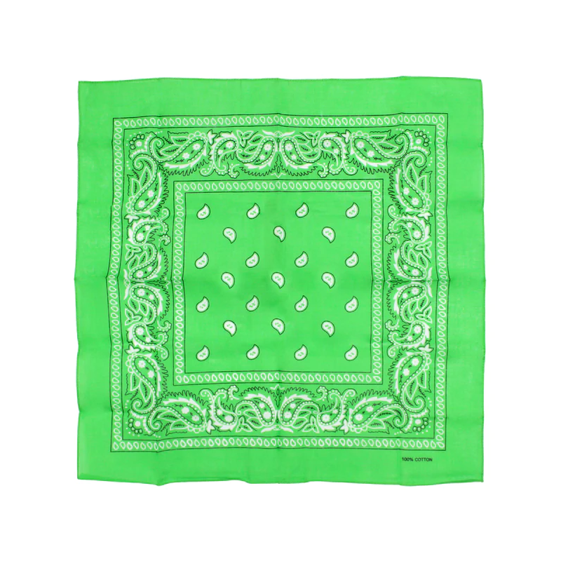 Kelly Green Paisley-Bandana-Kopftuch