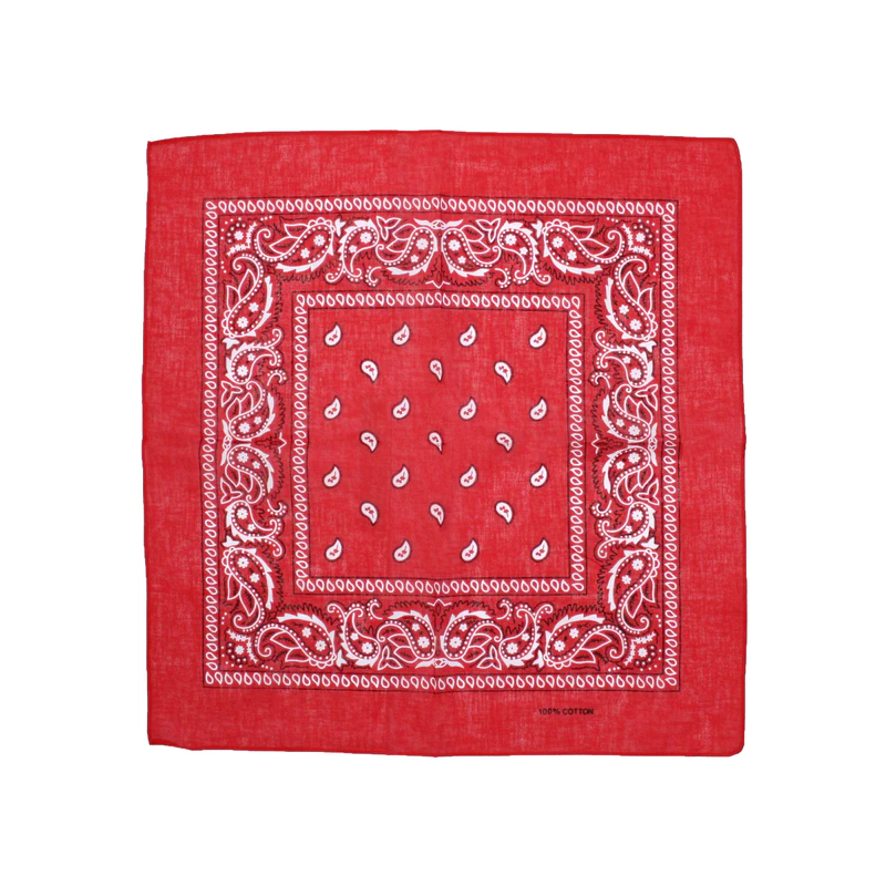 Foulard Bandana Paisley Rouge 100% Coton