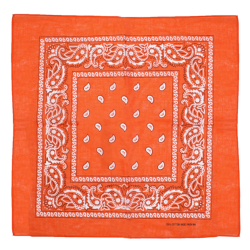 Foulard bandana orange à motif cachemire