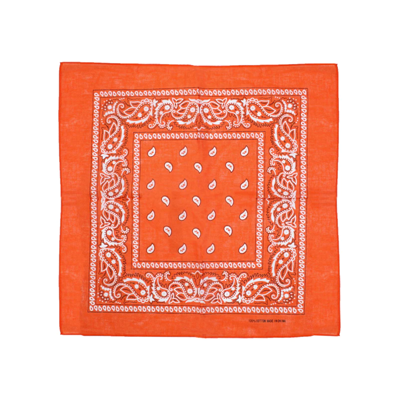 Foulard bandana orange à motif cachemire